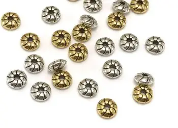 50Pcs/monte Tibetano Prata Prato de Metal em forma de mini esferas de Esferas Espaçador Miçangas para Fazer Jóias DIY Pulseira de 6mm
