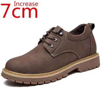 Aumentar 7cm Primavera Respirável de Lazer Interior Aumento da Altura de Homens, de Sapatos de Homens Elevador de Ferramentas Sapatos Martin Botas Sapatos Masculinos