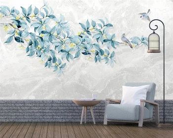beibehang Personalizado papier peint moderna de moda pintada à mão Osmanthus pássaro jazz branco marmorizado paisagem de fundo papel de parede