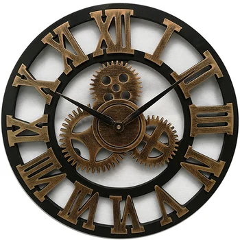 De Madeira grande Relógio de Parede Vintage Engrenagem de Relógio-Nos a Sala de estar de Estilo Relógio de Parede Design Moderno de Decoração para a Casa Relógios na Parede