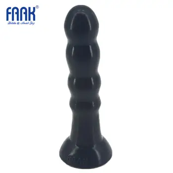 FAAK 22.5x4.5cm ventosa Vibrador Esferas Plug Anal Brinquedos Sexuais Para as Mulheres Flexível Pau Homens Falso Pênis, Ânus Bolas de Massagem Plug anal