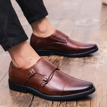 Homens Slip-on Sapatos de Negócios Monge Moda Sapatos Oxford Sapatos para Homens Designer de Sapatos Homens