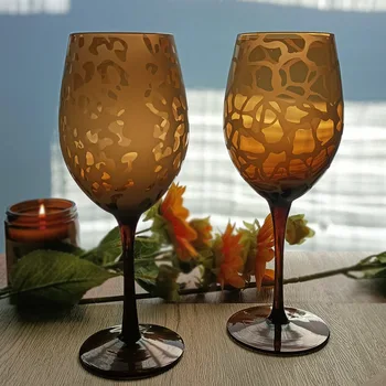 Medieval vidro fosco vintage de vidro de onda do vermelho de vinho de vidro âmbar de cor primária criativo cálice de champanhe copo de vinho de vidro definir