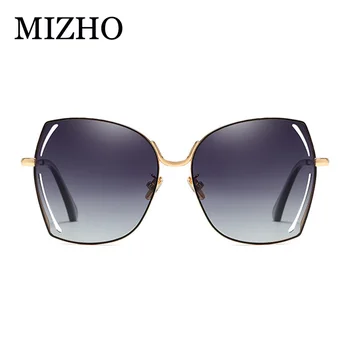 MIZHO Futuro de Cobre de grandes dimensões Borboleta de Metal Óculos de sol das Mulheres Polarizada Espelho Óculos para Senhoras da Moda de Óculos de Sol Visual Clara