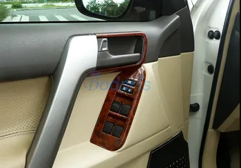 Para Toyota Land Cruiser 150 Prado LC150 FJ150 2010-2018 Interior do Vidro da Janela Tampa do Interruptor da Guarnição de Carro do Cromo Estilo Acessórios
