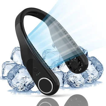 Pescoço Ventilador USB Portátil Recarregável do Pescoço Fã, 360° Ajustável, 3 Níveis de Mãos-Livres Pescoço Bladeess Fã Branco