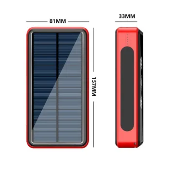 Universal de Bateria Solar Portátil Banco Móvel do Poder 30000mah Rohs Slim sem Fio Powerbank para o Iphone para Samsung