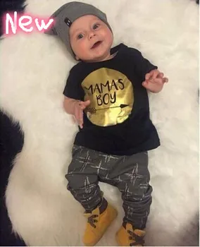 Verão de 2018 venda Quente de Bebê, Roupas de Menina Conjuntos de Letra Impresso T-Shirt+Calça 2 Pcs Bebês Roupas de Bebê Recém-nascido Conjuntos de Vestuário